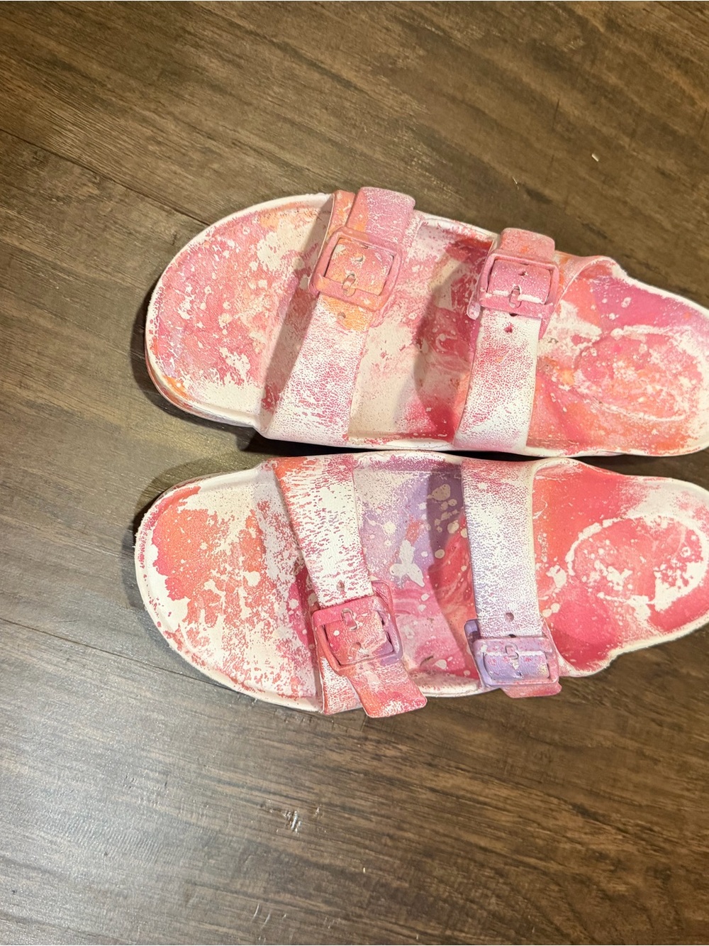 Women Pink Gradient Double-Strap Sandals
